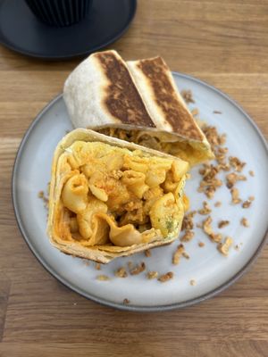 Buffalo chicken Mac wrap  at Serenity Now in Glasgow