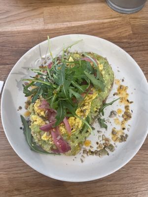 Avocado Toast with scrambled Tofu  at Serenity Now in Glasgow