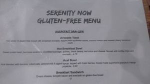 GF Vegan Menu (Part 1) at Serenity Now in Glasgow