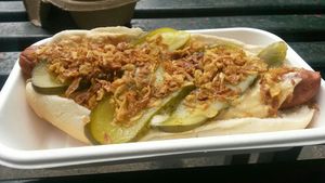 Cheese dog at Shoe Tree Cafe in Newcastle Upon Tyne