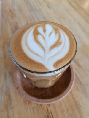 Oat flat white at Shoe Tree Cafe in Newcastle Upon Tyne