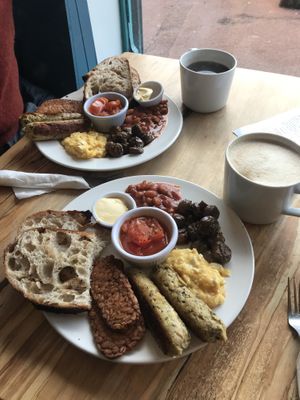 Full English and coffee at Shoe Tree Cafe in Newcastle Upon Tyne