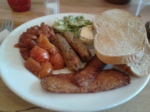 Large vegan breakfast at Shoe Tree Cafe in Newcastle Upon Tyne
