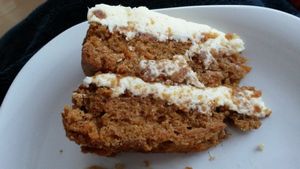 Vegan carrot cake at Shoe Tree Cafe in Newcastle Upon Tyne