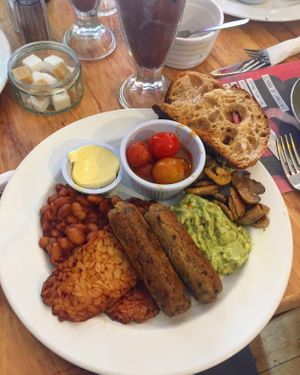 Big Vegan Breakfast  at Shoe Tree Cafe in Newcastle Upon Tyne