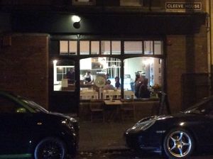 The cafe at night! at Essential Vegan @ Ten to One Bar in North London