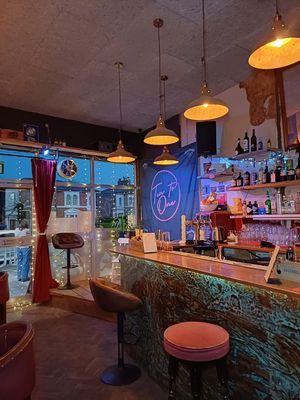 The bar  at Essential Vegan @ Ten to One Bar in North London