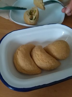 Rissoles and Coxinhas. at Essential Vegan @ Ten to One Bar in North London