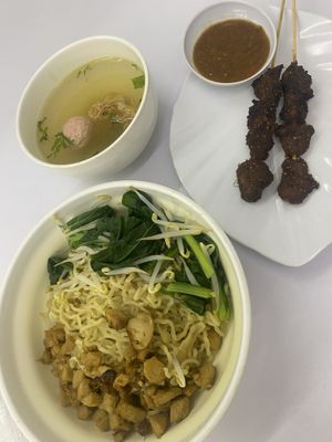 Bakmi keriting and Satay  at Satu Dunia Satu Cinta - Jalan A1 in Jakarta