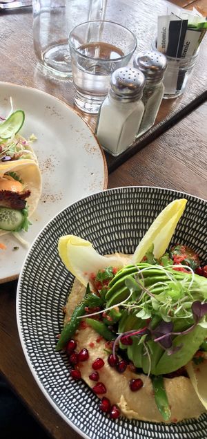 Hummus, quinoa, avocado bowl at The Block Cafe in Auckland