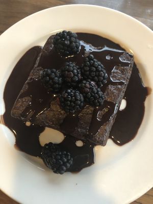 Vegan brownie at Creekside Restaurant at Kalaloch Lodge in Forks
