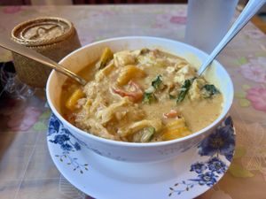 Red pumpkin & tofu curry  at Thai Spice in Paia