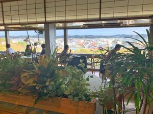 Restaurant views over Kamakura at Kaikoan Restaurant - Hasedera Temple in Kamakura