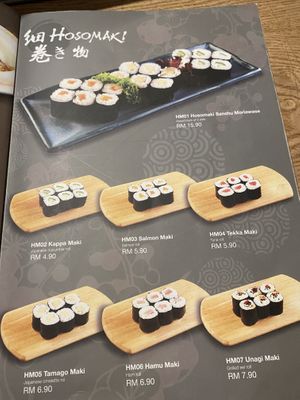 Menu at Zen House 禅舍 in Kuala Lumpur