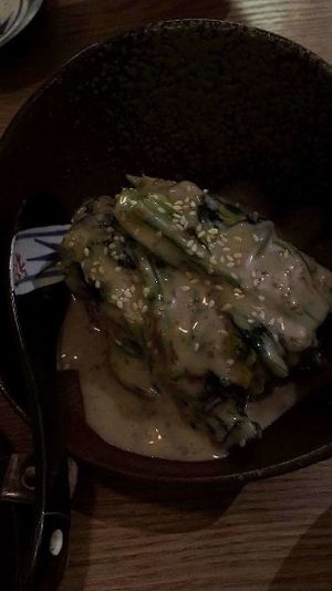 Cool spinach with sesame sauce! NICE at Zen House 禅舍 in Kuala Lumpur