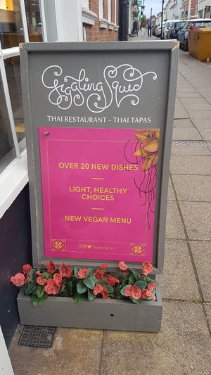 Promoting new vegan menu at Giggling Squid in Warwick