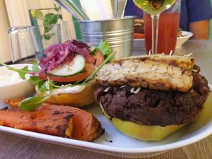 Burger at Forrest Bistro in Prague