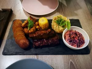 bbq platter at Forrest Bistro in Prague