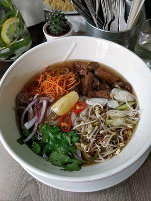 Vegan pho at Forrest Bistro in Prague