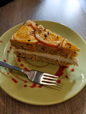 orange cake at Forrest Bistro in Prague