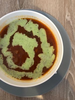 Vegan Moscow borscht at Forrest Bistro in Prague