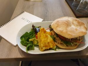 Lentil burger at Forrest Bistro in Prague