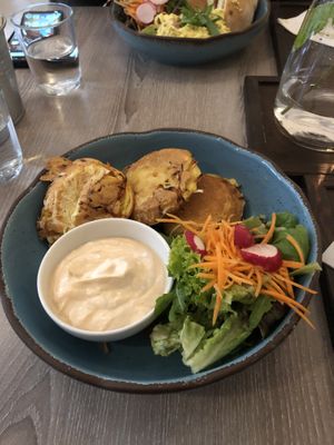 Chickpea breakfast omelette at Forrest Bistro in Prague