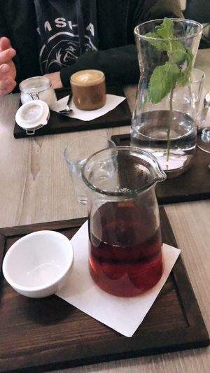 Orange blood tea at Forrest Bistro in Prague