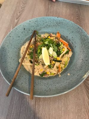 Asian noodles at Forrest Bistro in Prague