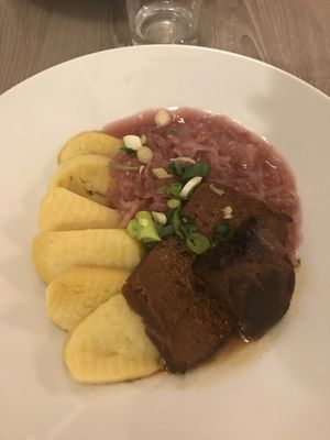 Vegan duck special did not taste good at Forrest Bistro in Prague