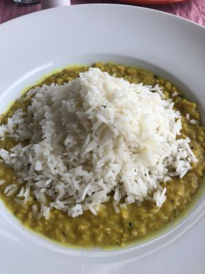 Paruppu Curry (Vegan) plated at home  at Ganesha Restaurant - East in Stuttgart