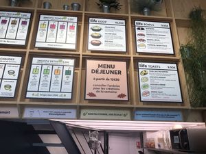 Menu at LIIFE in Paris