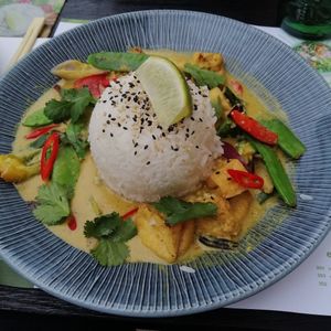 Tofu curry and rice at Wagamama in Hereford