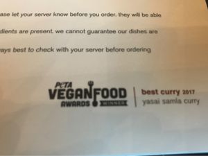 PETA awards  at Wagamama in Hereford