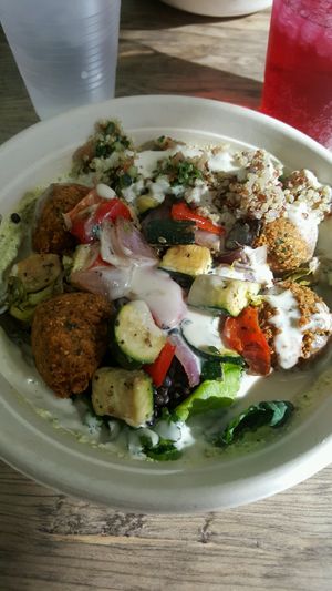 Falafel and Roasted Veggies with Tahini at Hummus in Henderson