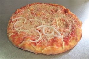 Vegan Pizza with Onion at Scicchitano's Pizzeria in Berwick