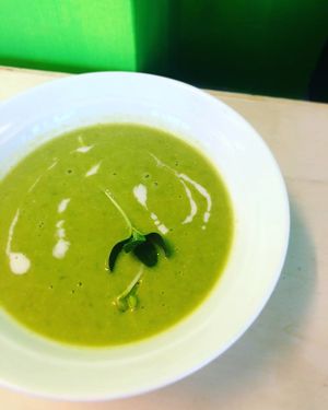 Hrášková krémová polievka v dennom menu at Loove by Vegana - Kopcianska in Bratislava