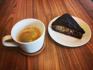 Coffee with cake:-) at Loove by Vegana - Kopcianska in Bratislava