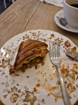 Half of the spicy chickpea roll at Cafe Calluna in Pitlochry