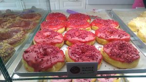 Sweet strawberry at La Donuteria in Bratislava