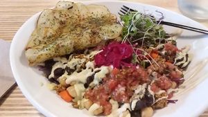 Aztec bowl with potatoes added at Cafe Nutrients in Naples