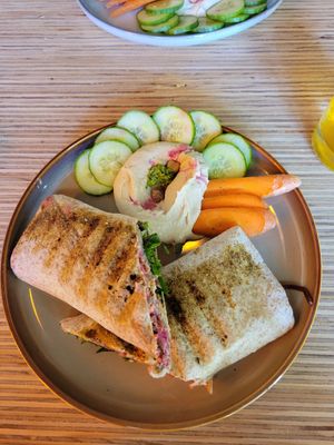 Chris' Burrito with Hummus at Cafe Nutrients in Naples