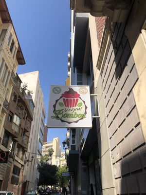 Outside at Vegan Bombon in Alicante