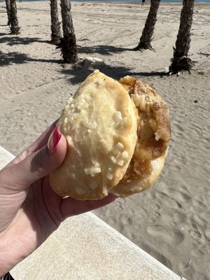 Cheese & onion empanadas   at Vegan Bombon in Alicante