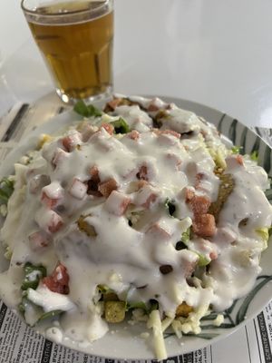 Caesar salad - little bit too much sauce   at Vegan Bombon in Alicante