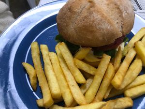 Vegan burger at Vegan Bombon in Alicante