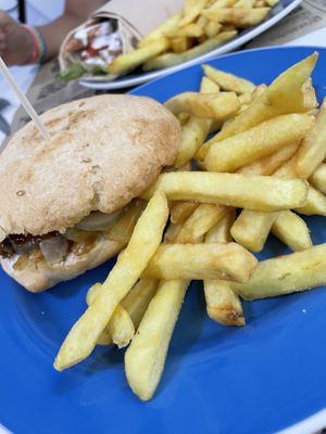 There’s A LITTLE bbq in there. The fries weee excellent!  at Vegan Bombon in Alicante