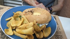 Meat & Cheese bagel at Vegan Bombon in Alicante