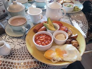 Vegetarian breakfast at The Remedy Tea Shop in Southend-on-sea