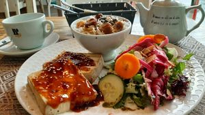 Steamed Tofu with Basmati rice at Amelie Green in Gran Canaria